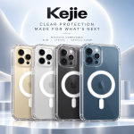 Clear Magnetic Shockproof TPU + PC Case with Kickstand for iPhone 16 Series