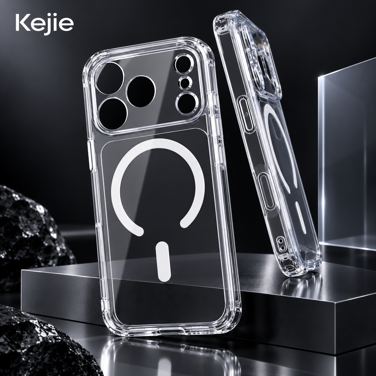 Clear magnetic TPU PC case for iPhone 18 Pro Max and iPhone 18 Pro