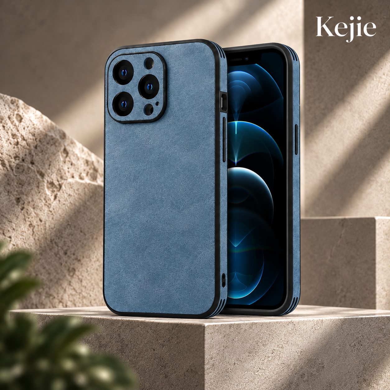 Leather texture surface on soft TPU iPhone protective case