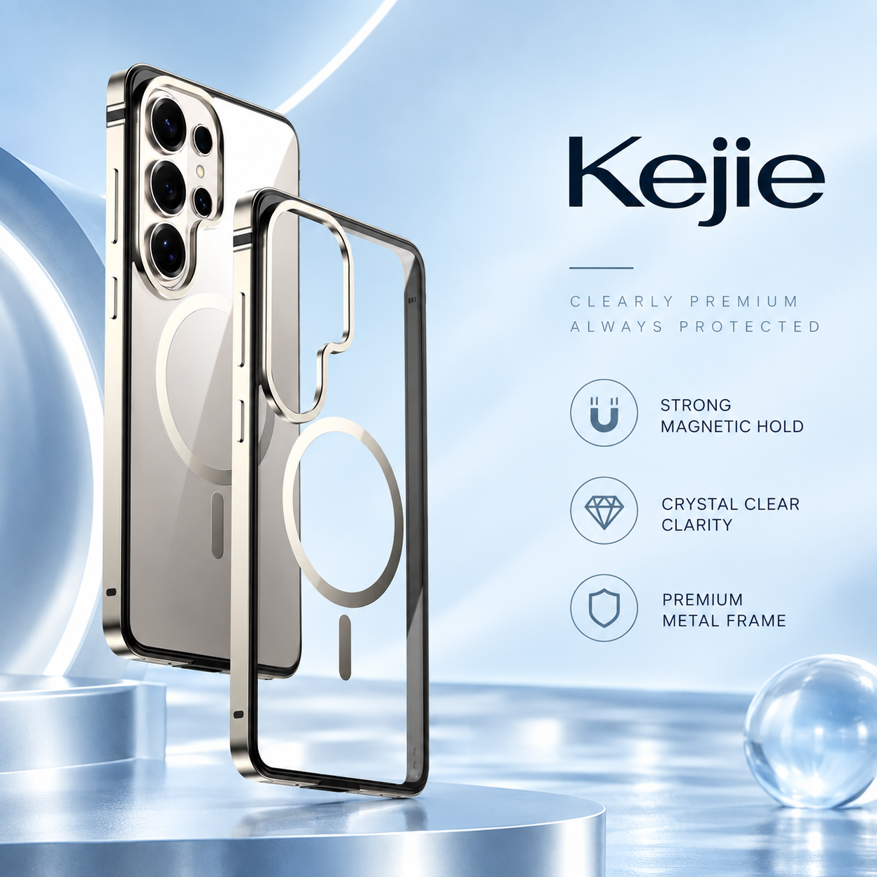 Aluminum metal frame structure of Samsung Galaxy S26 magnetic case