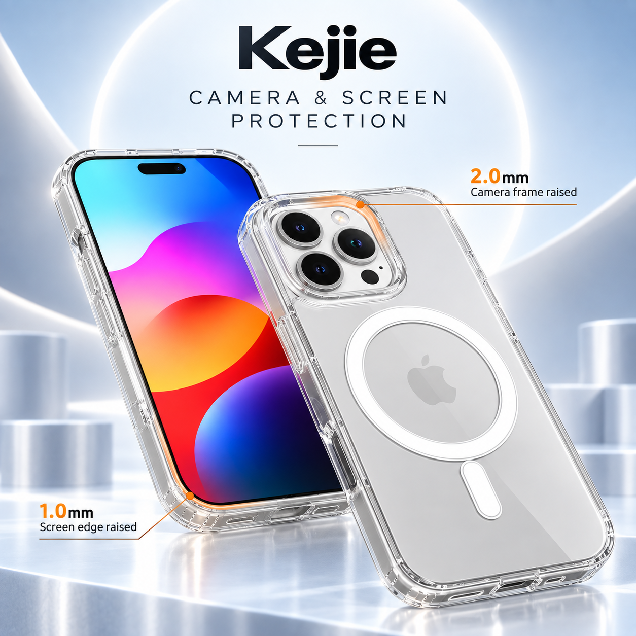 TPU and PC hybrid construction of clear magnetic iPhone 16 case