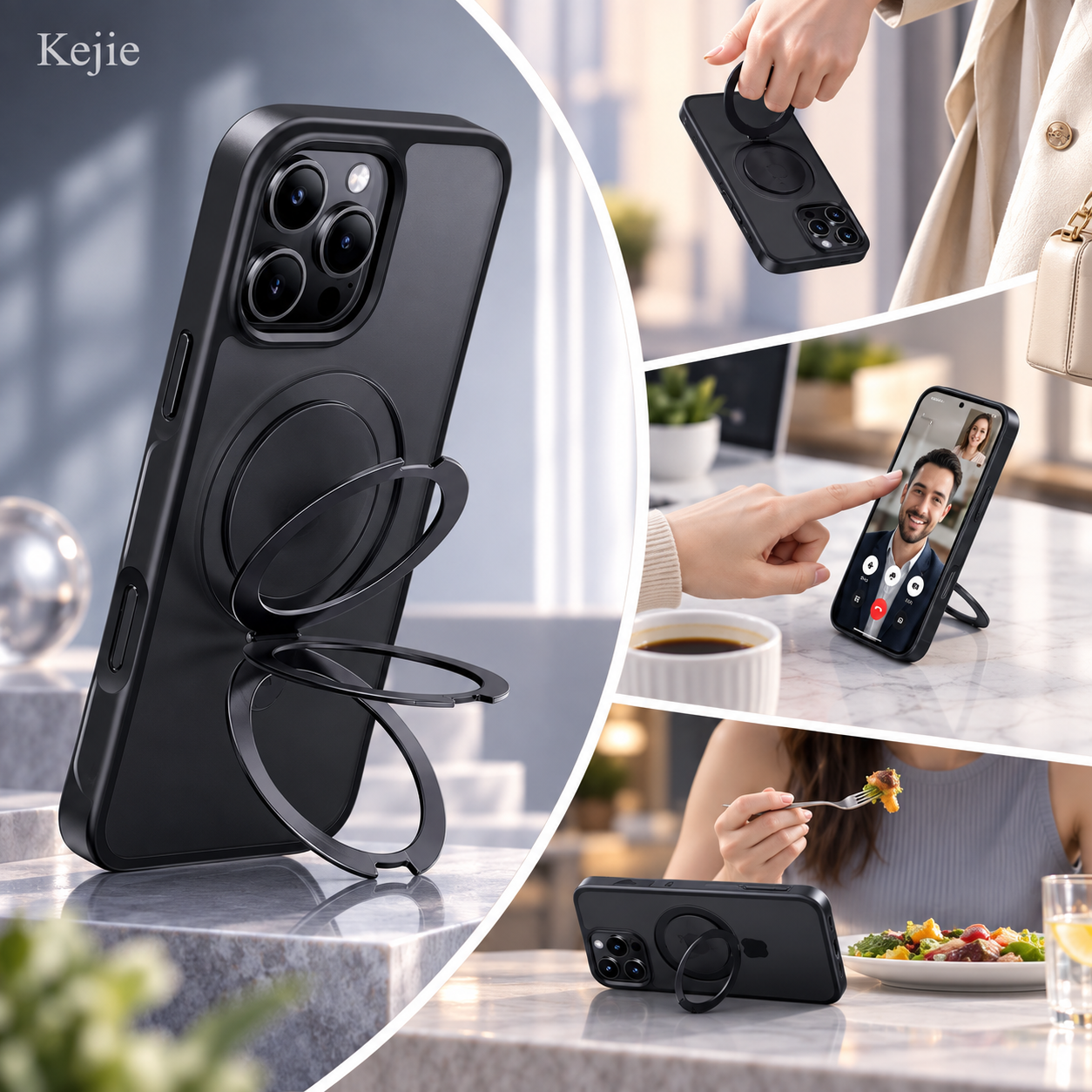 Magnetic ring and kickstand case feature comparison