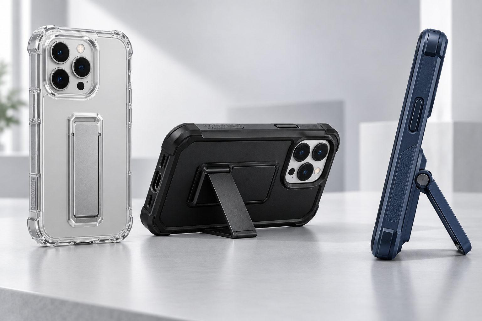 Newly generated kickstand phone case assortment